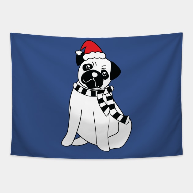 Christmas Pug Tapestry by holidaystore