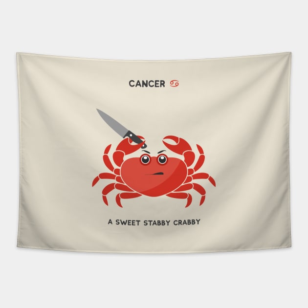 Zodiac - Cancer, A sweet stabby crabby Tapestry by BoreeDome