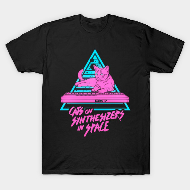 Funny Lightstyle Cats Clothes Cats On Synthesizers In Space T