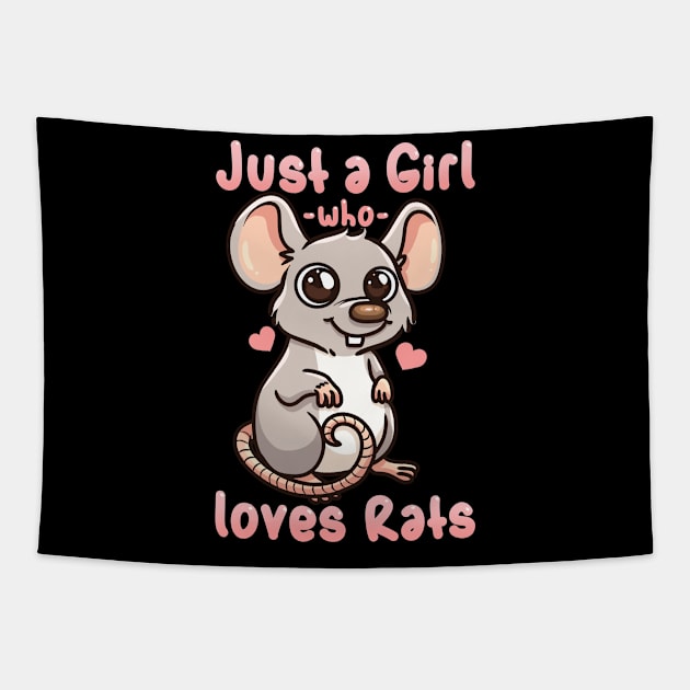 Rat Rat Lover Kawaii Tapestry by CreativeGiftShop