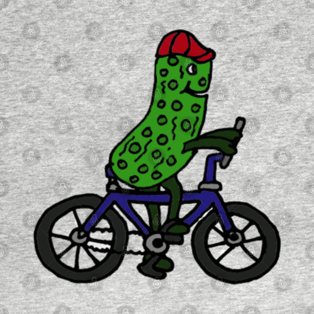 Funny Pickle Riding Bicycle Cartoon Bicycle T Shirt Teepublic