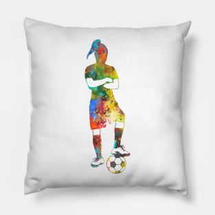 Girl Soccer Player Pillow