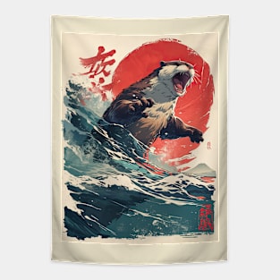 Vintage Japanese sea otter Tapestry