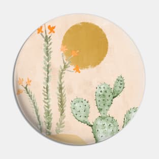 Watercolor Cactus And Flowers Edit Pin