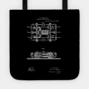 Electric Railway Motor Vintage Patent Hand Drawing Tote