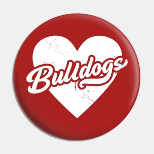 Vintage Bulldogs School Spirit // High School Football Mascot // Go Bulldogs Pin