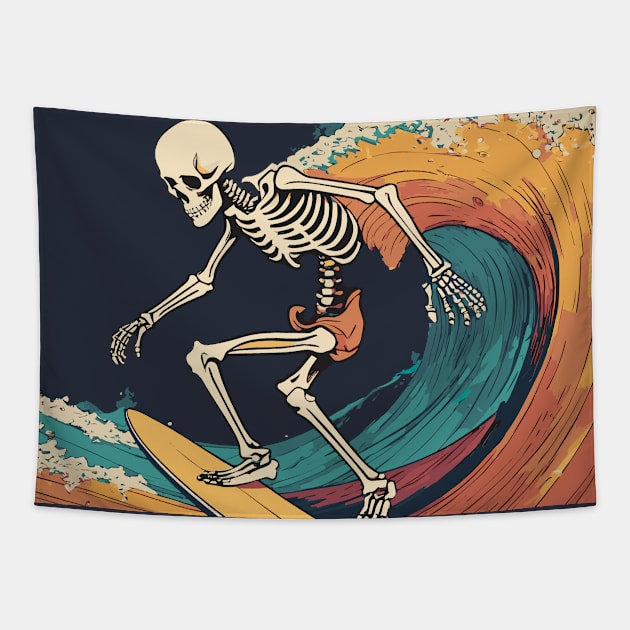 Skeletal Swell Rider Tapestry by Salaar Design Hub