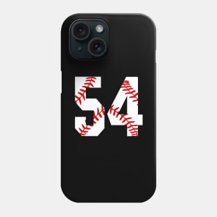 Baseball Number 54 #54 Baseball Shirt Jersey Favorite Player Biggest Fan Phone Case