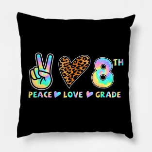 Peace Love 8th Grade Squad Back to School Teacher Student Pillow