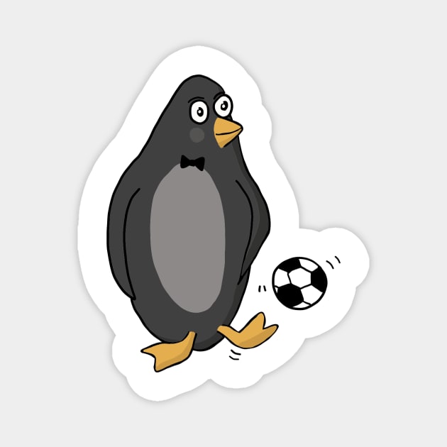 Cute Cartoon Soccer Penguin Magnet by gloobella