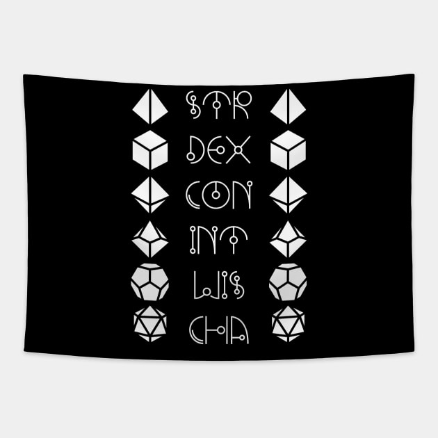 Character Abilities Dice Tapestry by OfficialTeeDreams