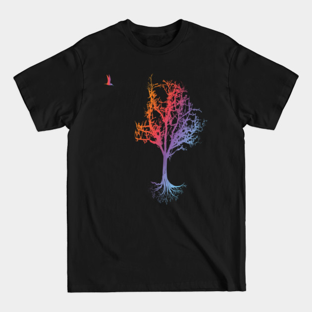 Disover Nature Magic Tree with Bird Graphic - Natures Artwork - T-Shirt