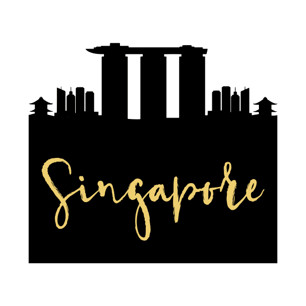 SINGAPORE DESIGNER SILHOUETTE SKYLINE ART by deificusArt