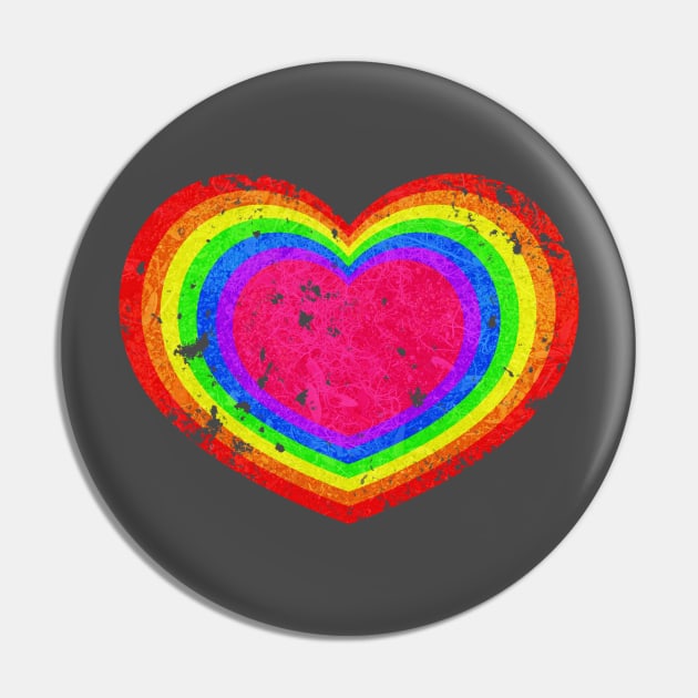 Rainbow Heart Pin by sambeawesome