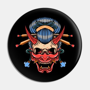 Geisha Skull Pin