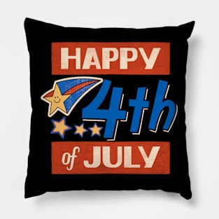 Happy 4th of July Retro Pillow