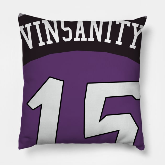 Vince Carter 'Vinsanity' Nickname Jersey - Toronto Raptors Pillow by xavierjfong
