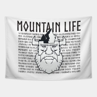 Mountain Life Dwarf with Runes Tapestry