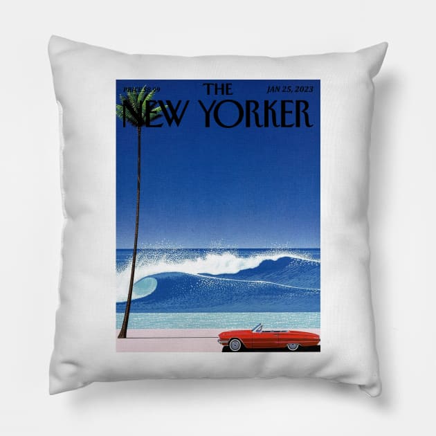 Red car by Hiroshi Nagai Pillow by Bequeat