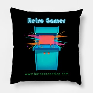 Retro Gamer Logo 9 Pillow