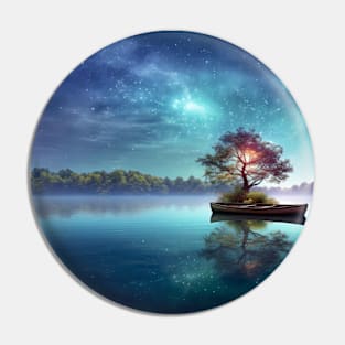 Tranquil Lake Nature World Fantastic Landscape Surrealist Pin