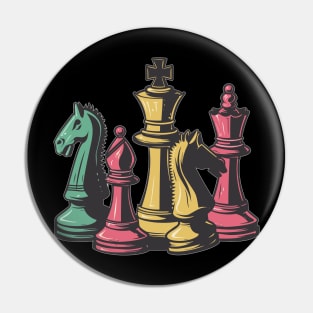 Amateur Chess Lovers Retro Chess Art Grandmaster Chess Player Pin