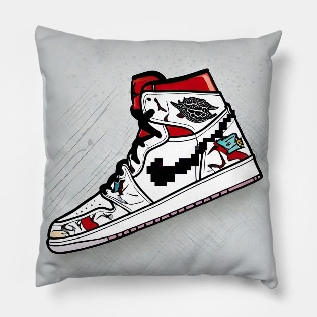 AJ 1 Pillow by Buff Geeks Art