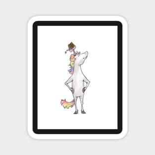 Unicorn with Cake - Happy Birthday Magnet