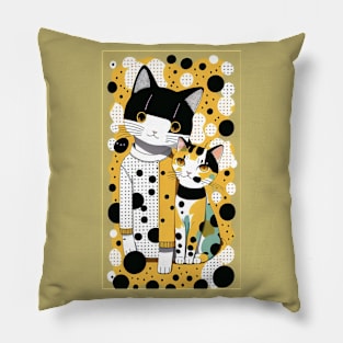 Dotted Whiskers: A Cat's Canvas Pillow