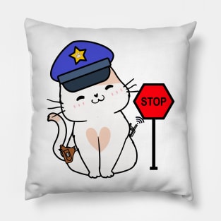 Funny Persian Cat Policeman Pillow