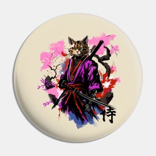 Samurai cat Pin