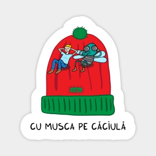 Cu musca pe caciula (de Craciun) Magnet