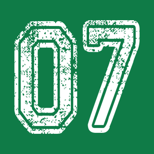 Number 07 Grungy in white T-Shirt