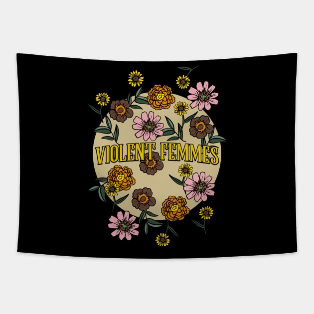 Violent Femmes Name Personalized Flower Retro Floral 80s 90s Name Style Tapestry by Ancientdistant