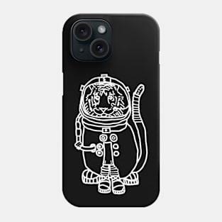 Minimal Sci Fi Tiger Astronaut in Space Phone Case