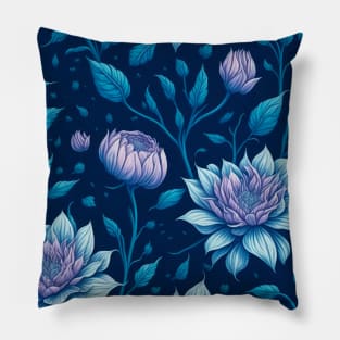 Pattern Blue Flowers Pillow