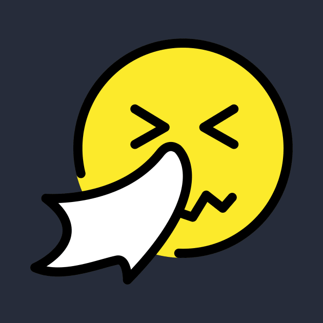 Blowing-Nose Sick Emoji by Quotes2Wear