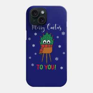 Merry Cactus To You - Christmas Cactus With Scarf Phone Case