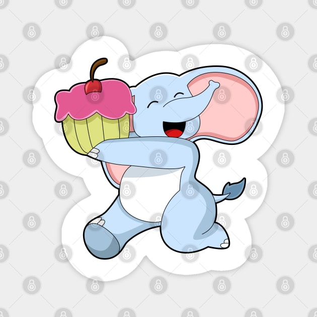 Elephant with Cake Magnet by Markus Schnabel