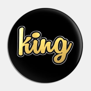 Shiny black and Gold KING word ver2 Pin