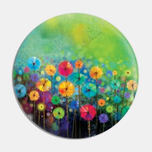 Colorful Wildflowers Floral Splashes of Color Design Pin