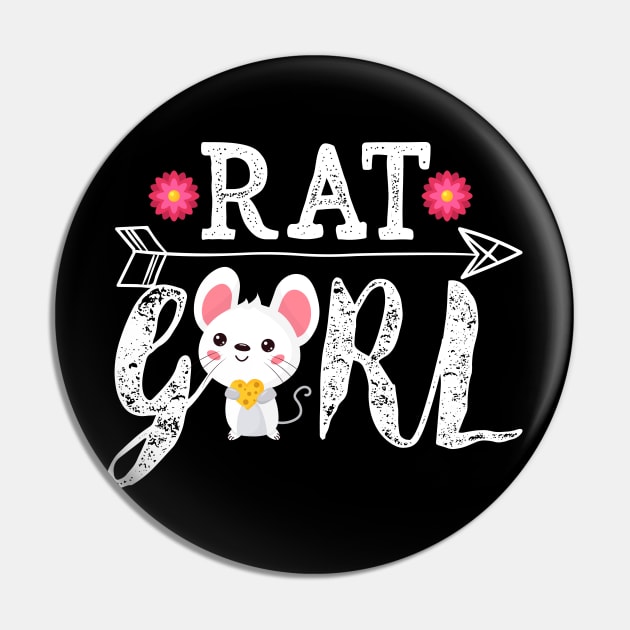 Rat Girl Flower Cheese Cute 2020 New Year of Rats Gift Pin by ScottsRed