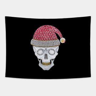 Santa claus set with diamond ruby and pearl christmas skeleton. Tapestry