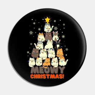 Meowy Christmas Kitty Cat Christmas Tree Pin