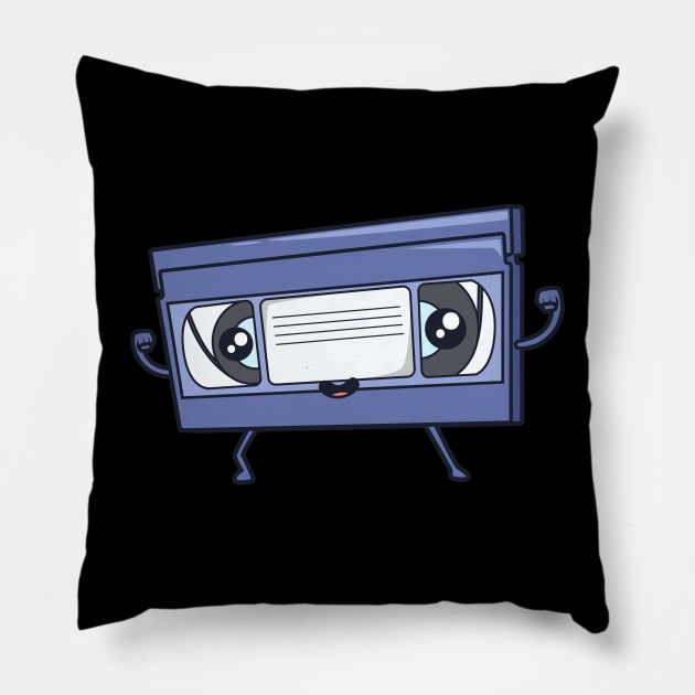 Never forget - Retro Kawaii VHS Cassette Pillow by Modern Medieval Design