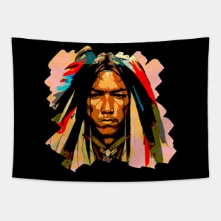 Native American Indian Graffiti Street Art Tapestry