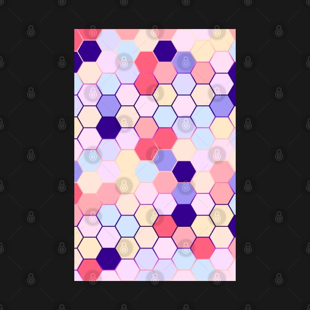 Cute hexagon pastle pattern by Yarafantasyart