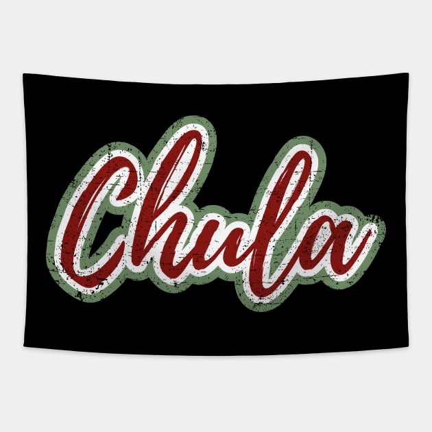 Chula - red design Tapestry by verde