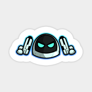 astronaut head carrying two space guns vector character Magnet