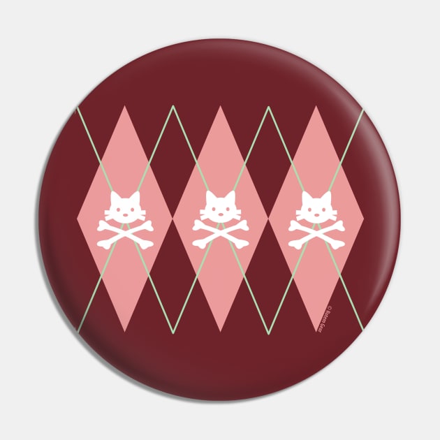 Kitty X-Bones Argyle Pink Pin by jrotem